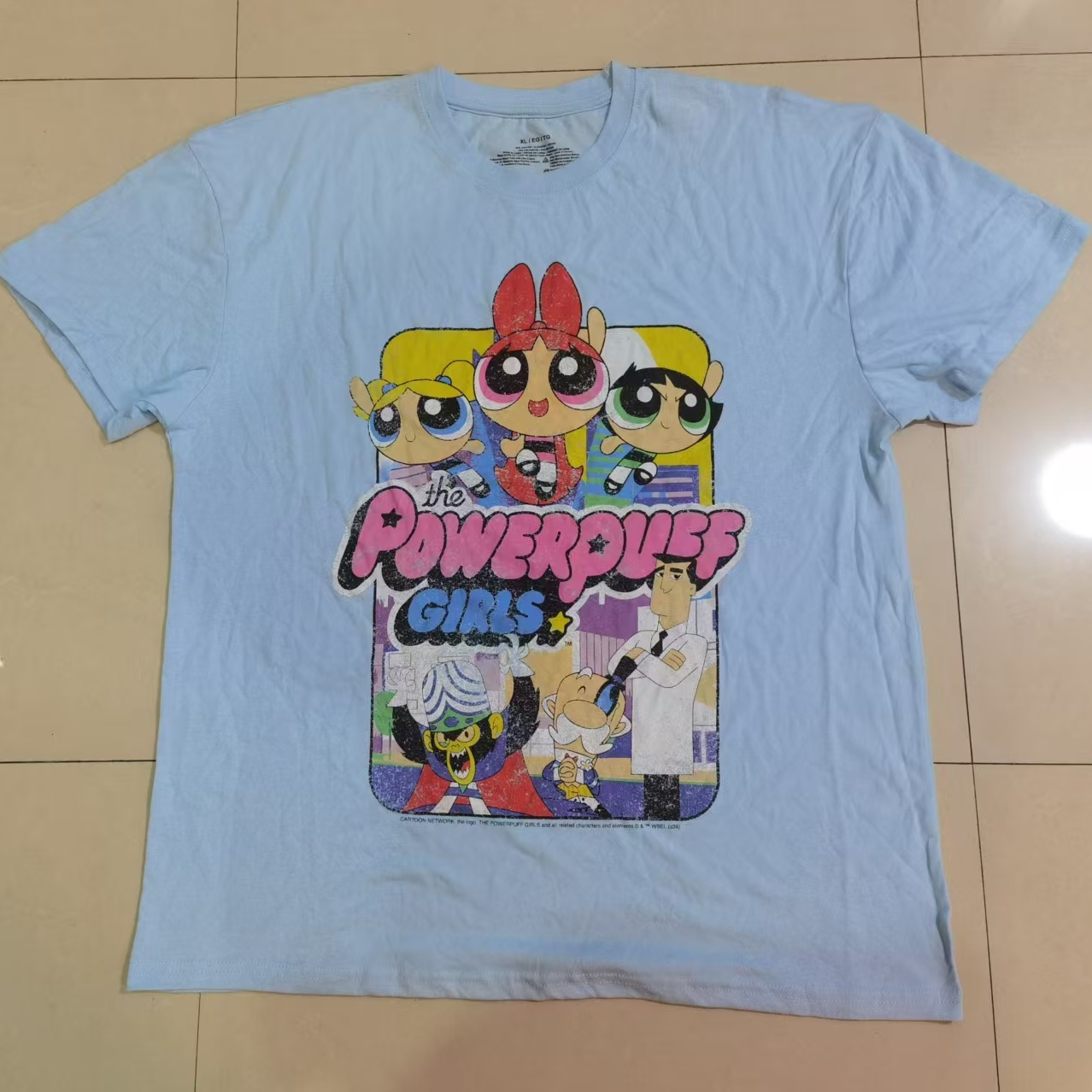 165-175码外贸大码女装飞天小女警女士卡通动漫短袖T恤衫夏季上衣