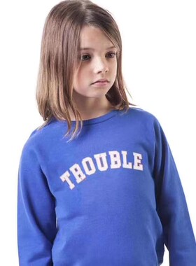 120-150码外单出口女童儿童中大童亲子春款纯棉毛圈卫衣套头衫