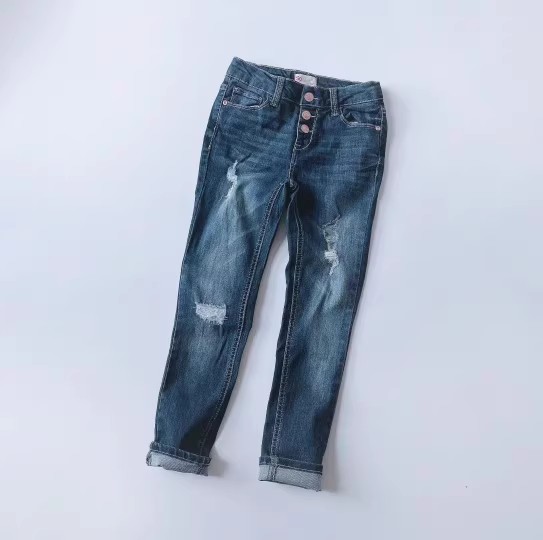 130-150码外单出口男女儿童弹力休闲牛仔裤春款休闲裤