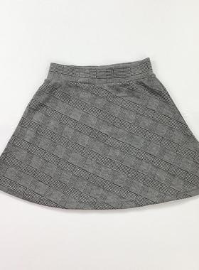 140码外单出口女童儿童春秋季学院风灰色格子半身裙打底裙短裙