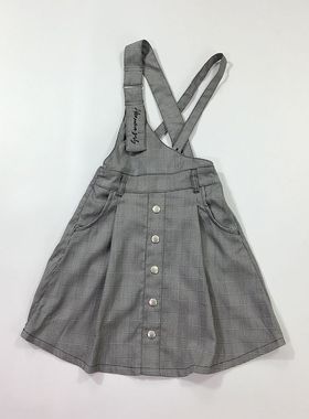 130-140码外单出口日本日单女童儿童中大童格子背带裙短裙四季裙