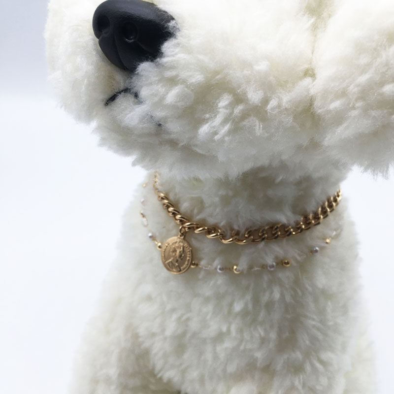 狗狗猫咪富贵保色金项链幼猫幼犬可爱吊坠项圈可调节宠物配饰脖圈