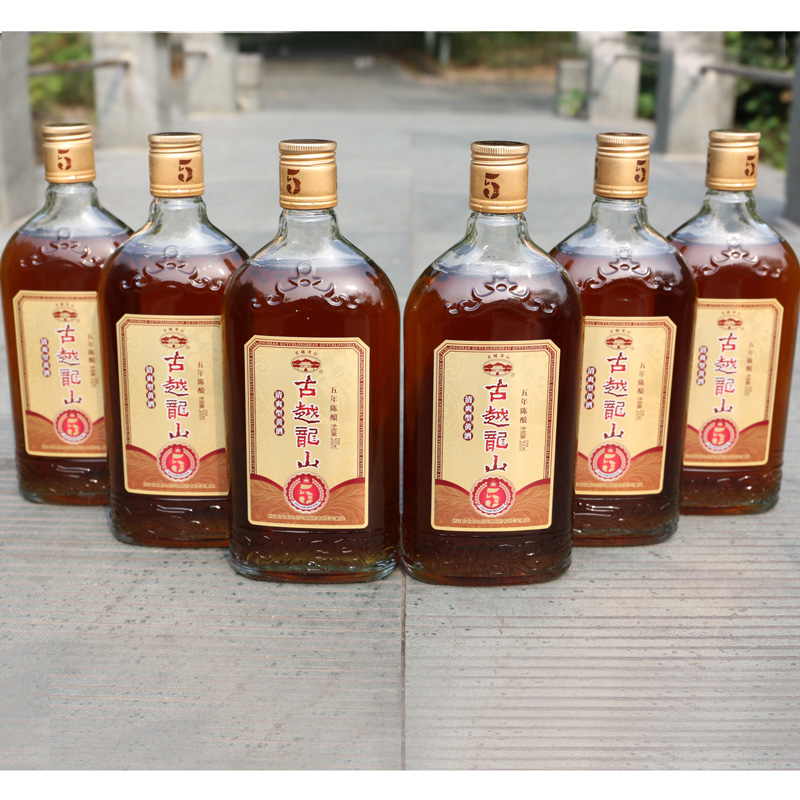 紹興黃酒古越龍山 五年陳花雕酒500ml整箱6瓶裝浙江糯米老酒包郵