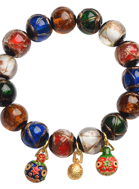 香灰琉璃十全十美吞金兽古法手串