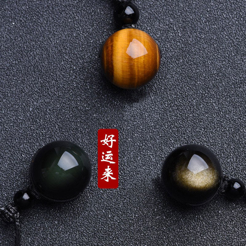 黑曜石单珠转运珠吊坠