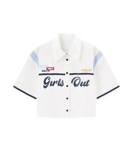 女2023年夏季 上衣C3CCD2402 短款 衬衫 OUT联名 新品 短袖 GIRLS