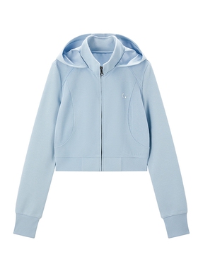 【商场同款】2025春季新款修身连帽针织卫衣外套女C2BBF1503