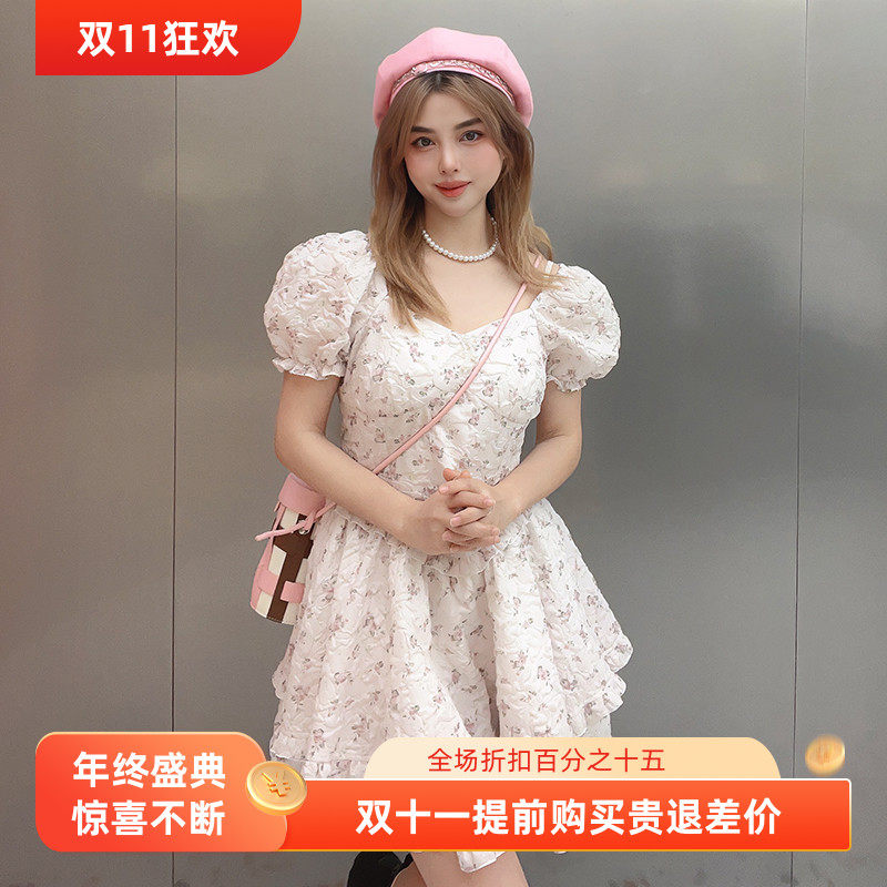 【商场同款】甜美纯欲碎花公主裙2023夏季女收腰连衣裙C1FAD2E12