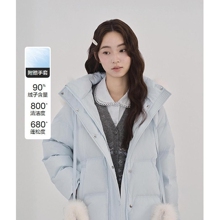 【商场同款】甜美狐狸毛羽绒服女装带手套保暖柔软外套C1ACF4401