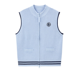 针织毛衫 新款 小立领拉链背心2025春季 C2EFF1522 商场同款