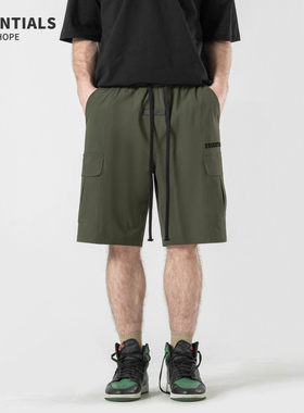 ESSENTIALS夏季薄款潮牌军绿色休闲短裤男2025宽松百搭运动五分裤
