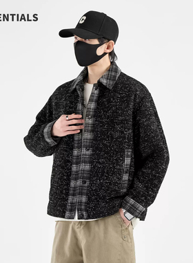 ESSENTIALS假两件90白鸭绒短款羽绒服外套男冬季加厚保暖休闲男装