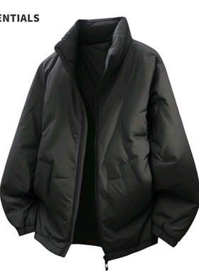 ESSENTIALS新款白鸭绒羽绒服男冬季保暖潮牌立领休闲宽松羽绒外套
