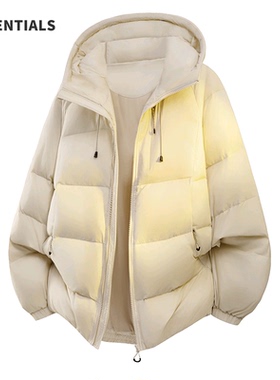 ESSENTIALS棉服男冬季新款加厚外套连帽防寒棉袄男生工装冲锋棉衣