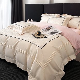 轻奢160支秋冬纯棉加厚全棉磨毛四件套床上用品床单被套床笠床品