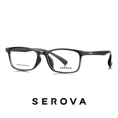 SEROVA施洛华超轻商务小方框近视眼镜男防蓝光可配度数镜片SF1037