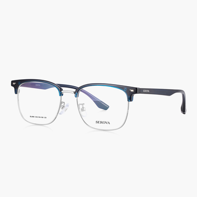 SEROVA施洛华超轻商务通勤眉线半框近视眼镜架可配度数镜片 SL806