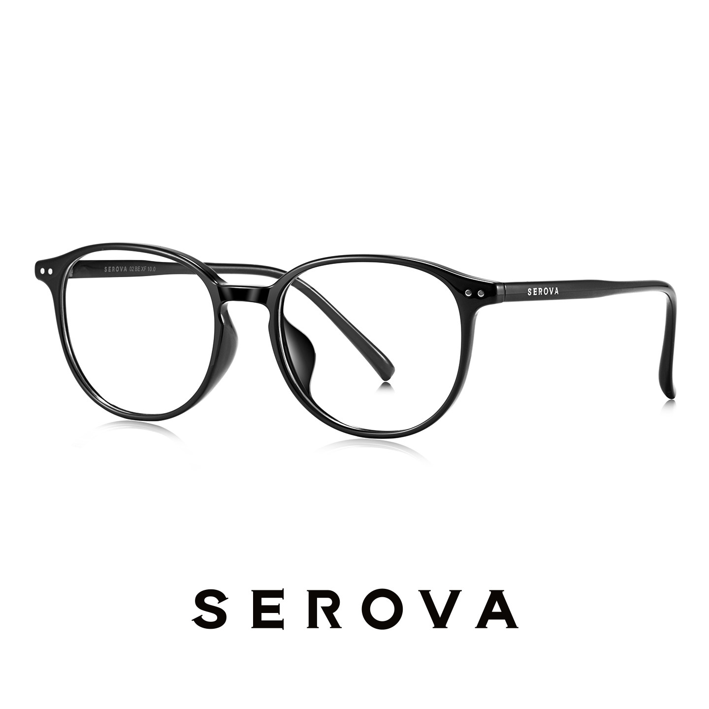SEROVA施洛华近视眼镜黑色方圆框女款素颜可配防蓝光度数男 SF890