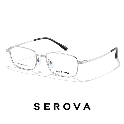 SEROVA施洛华商务方框近视眼镜男简约超轻钛架可配度数镜片SP1229