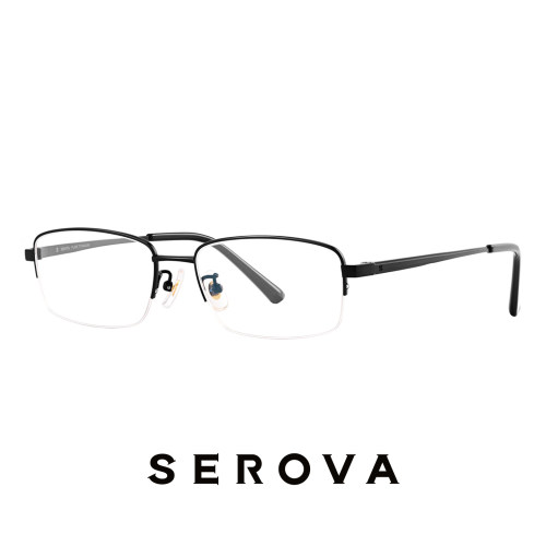 SEROVA施洛华半框钛合金近视眼镜架男款精英商务可配度数片 SP471