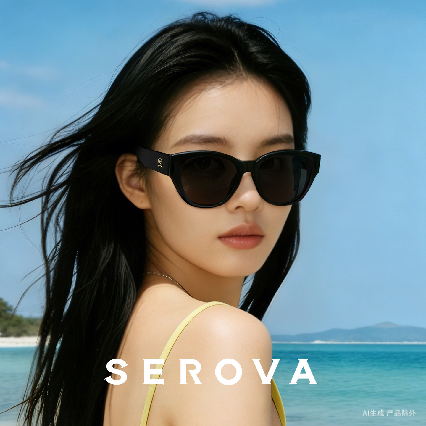 施洛华复古猫眼墨镜高级感女款偏光防晒太阳眼镜可配近视度数9101