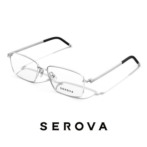 SEROVA施洛华商务斯文近视眼镜轻钛小方框防蓝光可配度数 SP1167
