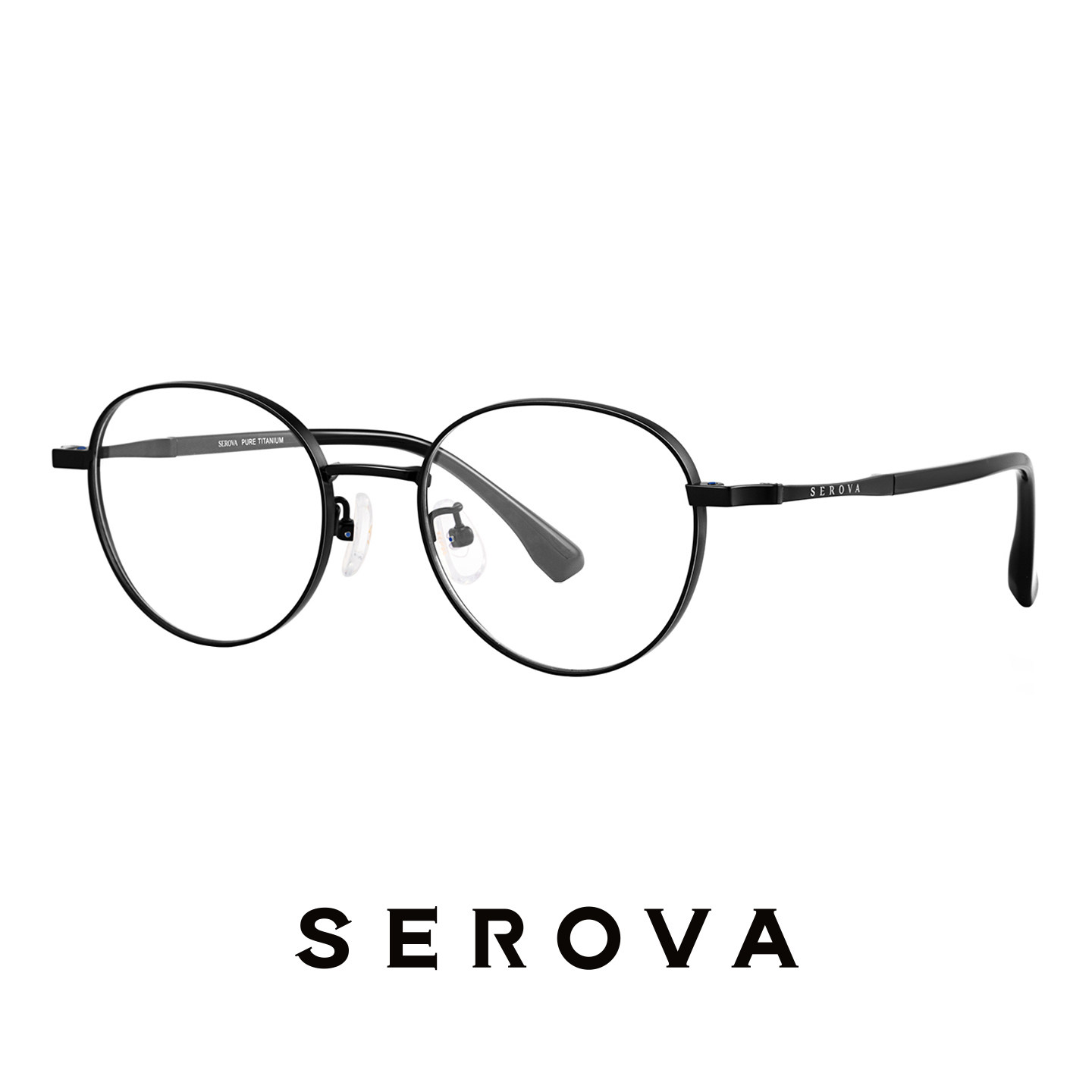 SEROVA施洛华超轻钛架近视眼镜男简约文艺圆框可配度数女 SP1020图片