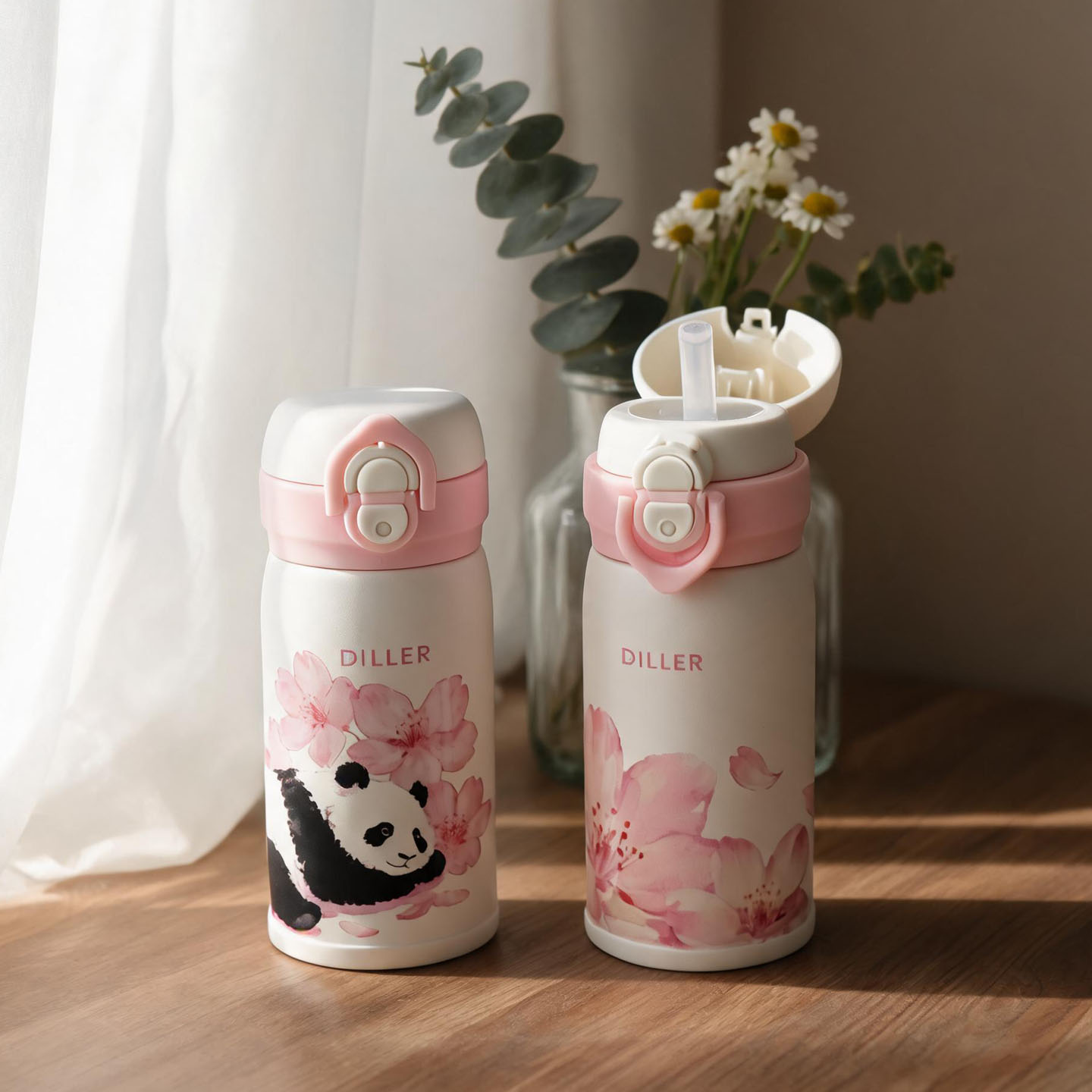 迪乐贝尔双饮保温吸管杯儿童款