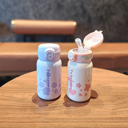 新款316不锈钢儿童吸管保温杯女小巧便携水杯上班族轻奢孕妇杯子