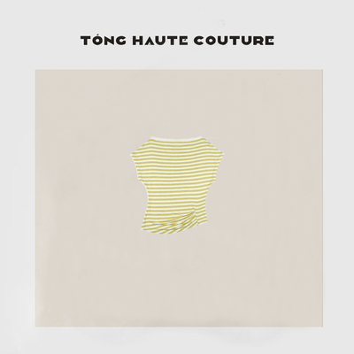 一同【玉鉴】新款荡领条纹气质显瘦轻奢风减龄针织上衣 YY26389