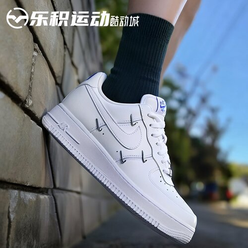 乐积运动 NIKE Air Force 1 AF1四钩白蓝空军低帮板鞋 CT1990-100