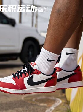 乐积运动AIR JORDAN 1 AJ1 RETRO LOW OG红白黑篮球鞋 HQ6998-600