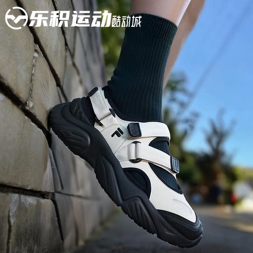 乐积运动 FILA斐乐 FUSION CONCH 玛丽珍黑白休闲鞋T12W321401FWB