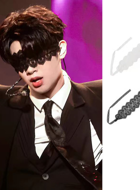 Justin同款蕾丝蒙面眼罩黑色性感网红万圣节化装舞会派队面纱面罩