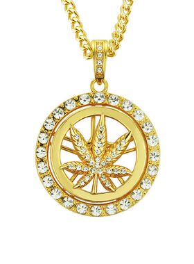 亚马逊热销爆款欧美嘻哈镶钻枫叶