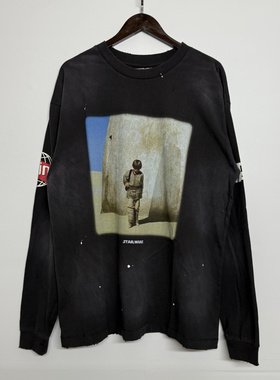 高版本saint Star Wars星球大战长袖T恤美式复古水洗做旧字母印花