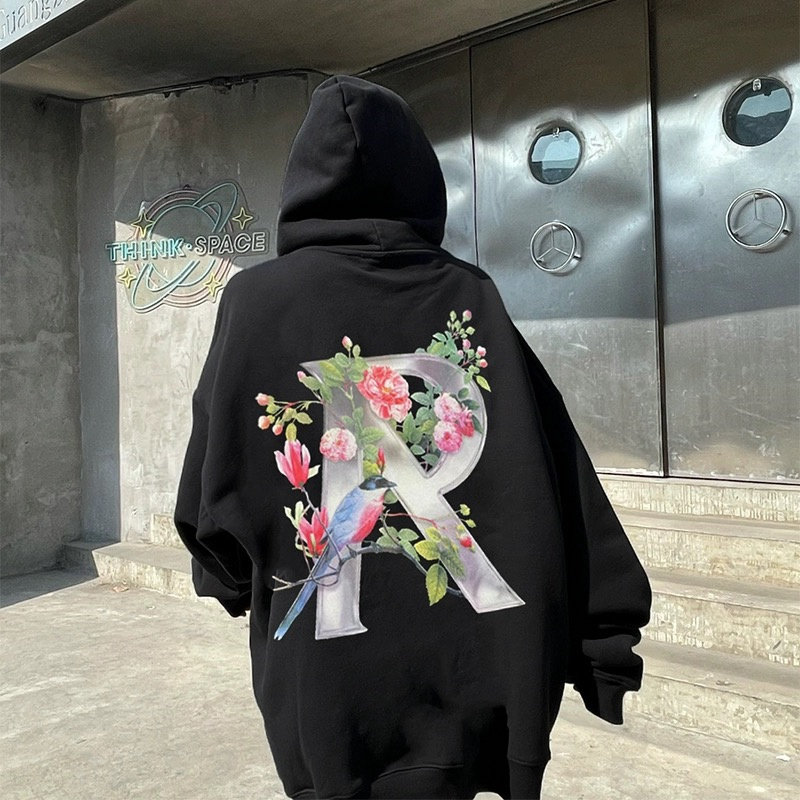 REPRESENT TRACK花卉小众潮牌美式高街男女情侣宽松连帽卫衣帽衫
