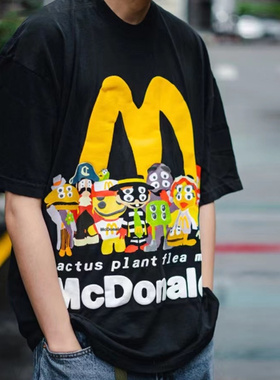 CPFM麦当劳联名M记笑脸汉堡家族发泡印花高街夏季宽松休闲短袖T恤