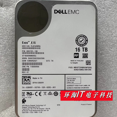 DELL 039XRY 39XRY ST16000NM005G 2KH133-136 16T SATA 512e硬盘