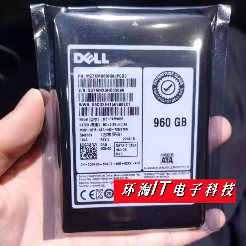 Dell 960GB SSD SATA MU MLC 2.5 0DD4G0 SM863A 服务器固态硬盘