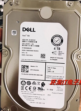 DELL ST4000NM0295 5JH5X 05JH5X 4T 4TB SAS 12Gb 7.2K 3.5 硬盘