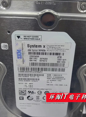 联想IBM 00FN209 00FN208 00FN212 4TB SAS 12G 3.5寸 4T原装硬盘