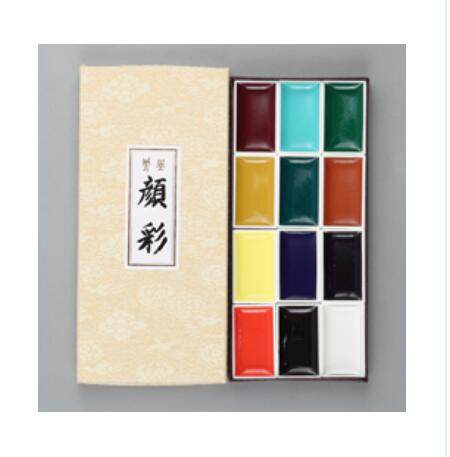 观荣堂日本进口凤凰颜彩中川胡粉国画工笔古风手账水彩固体颜料