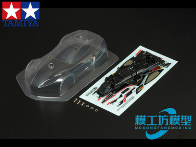 正品TAMIYA田宫四驱车配件双星车壳轻量化透明软壳 15481