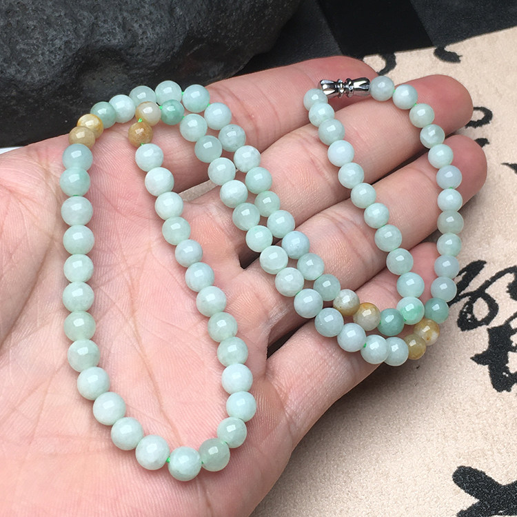 玉石寨A货翡翠项链包邮