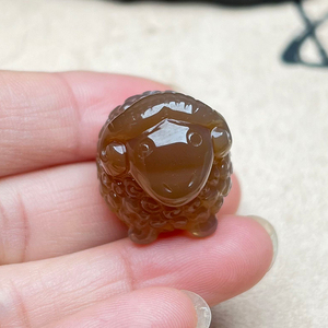 天然玛瑙玉髓生肖羊吊坠送证书