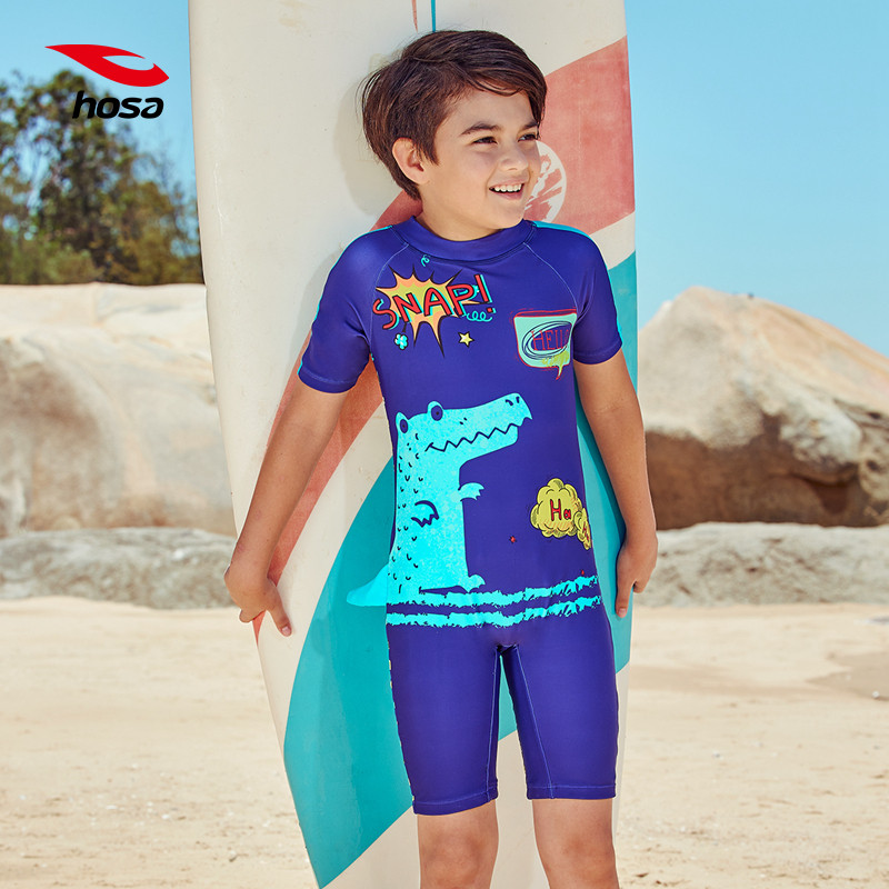 浩沙卡通图案防晒速干装备泳衣