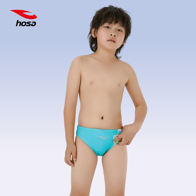 hosa浩沙儿童泳裤男童泳衣中大童短速干专业训练三角游泳裤游泳衣