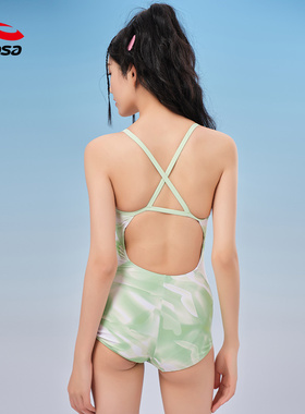 浩沙竞速泳衣女款专业运动训练连体炫彩性感泳装hosa女竞技游泳衣