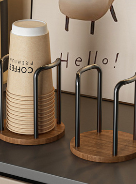 纸杯架水杯收纳放置架防尘倒挂咖啡餐桌边一次性杯子取杯器置物架